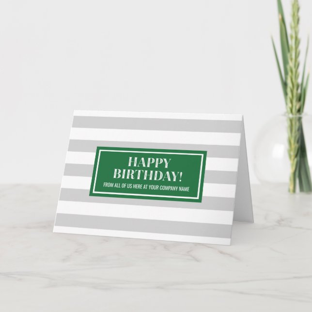 Tarjeta Green Gray Stripes Business from Group Birday (Anverso)