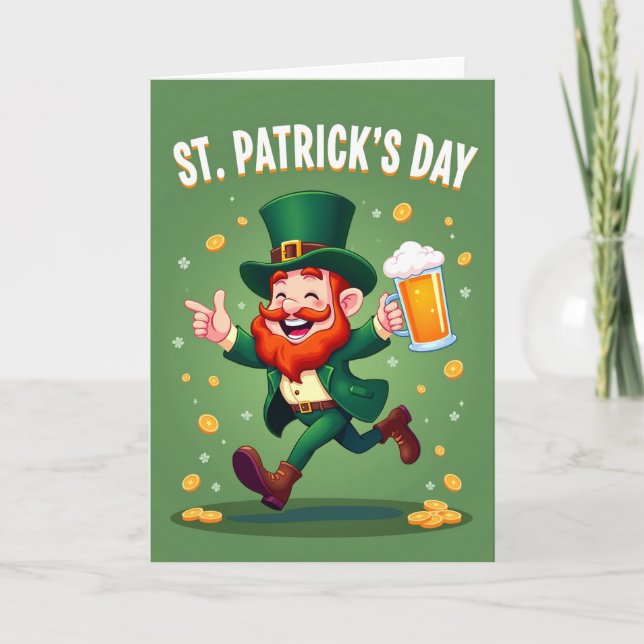 Tarjeta Green Leprechaun Celebration Card (Anverso)