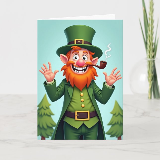 Tarjeta Green Leprechaun Irish Luck Card (Anverso)