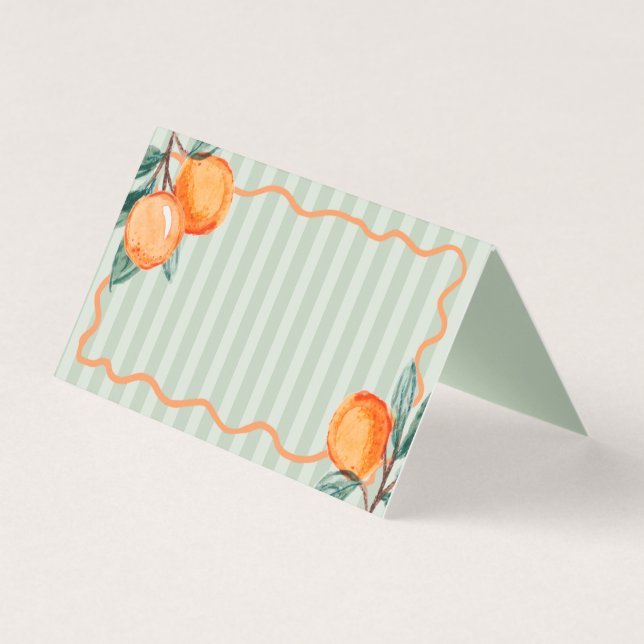Tarjeta Green Little Cutie Citrus Fiesta Table Place Cards (Anverso)
