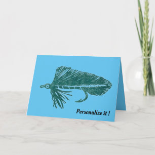 Tarjeta Green Matuka streamer, fly fish, fly tying art