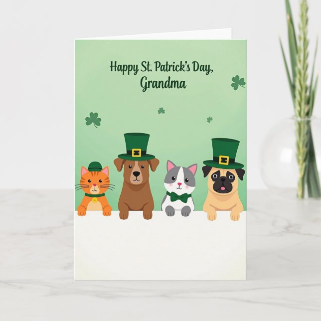 Tarjeta Green Pet Parade Grandma Card (Anverso)