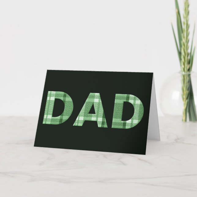 Tarjeta Green Plaid Dad Pun Fathers Day Card (Anverso)