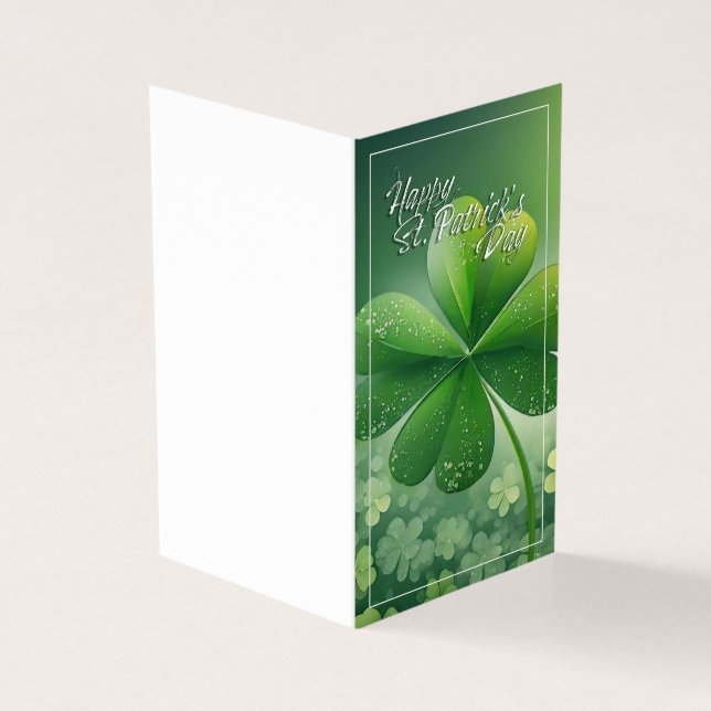 Tarjeta Green Shamrock Happy St. Patrick's Day (7) c (Exterior)