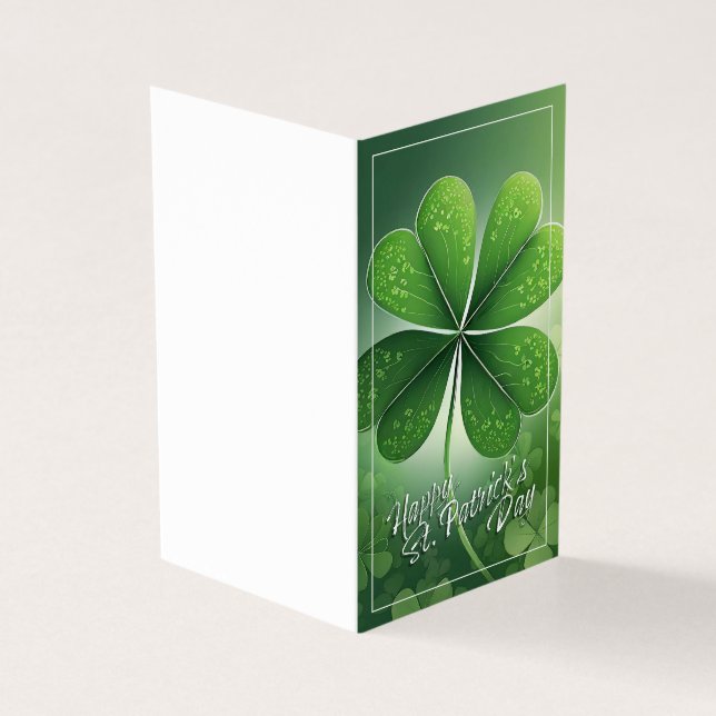 Tarjeta Green Shamrock Happy St. Patrick's Day (8) c (Exterior)