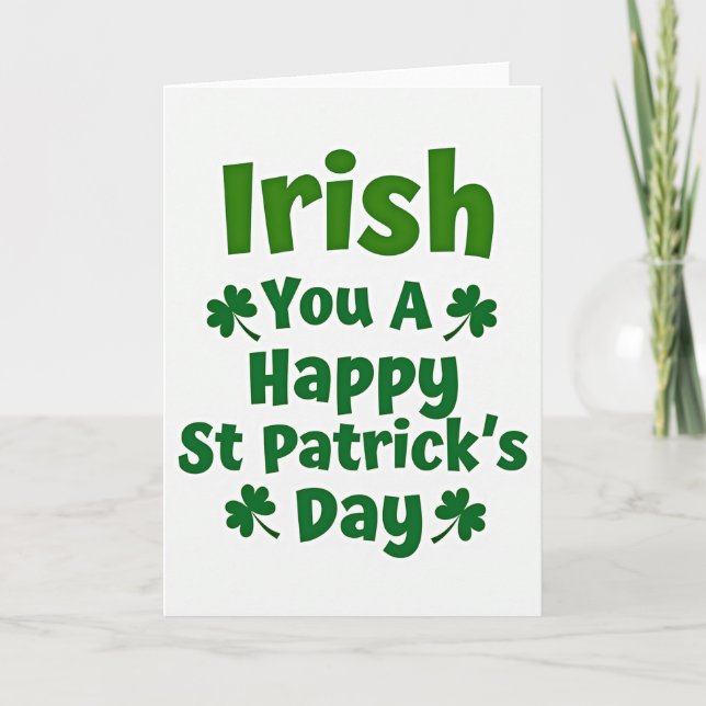 Tarjeta Green Shamrock Irish Card (Anverso)