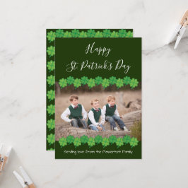Tarjeta Green Shamrock Photo St Patrick's Day