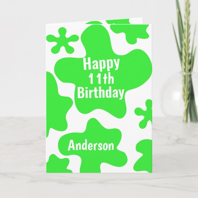 Tarjeta Green Slime 11th Birthday (Anverso)