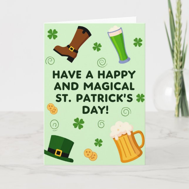 Tarjeta Green Spiral St Patricks Day Card (Anverso)