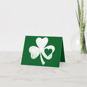 Tarjeta Green St Patricks Day Irish Patty's Heart Shamrock