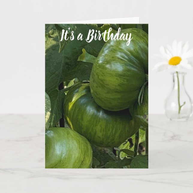TARJETA GREEN TOMATO VEGETABLE GARDEN BIRTHDAY CARD (Planta pequeña)