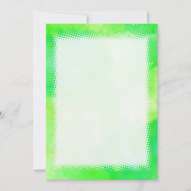 Tarjeta Green Watercolor Blank DIY (Anverso)