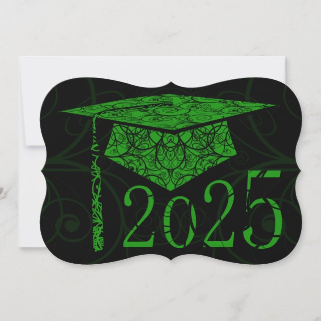 Tarjeta Green y Black Floral Cap 2025 (Anverso)