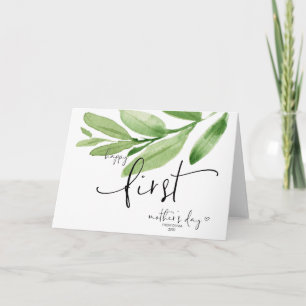 Tarjeta Greenery Happy First Mother's Day Gift Keepsake