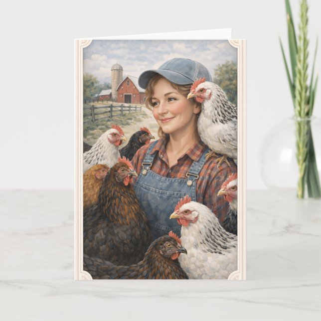 Tarjeta Greeting Card Country Chicks  (Anverso)