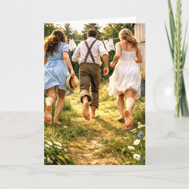 Tarjeta Greeting Card Nostalgic Backyard Memories (Anverso)