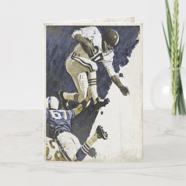 Tarjeta Greeting Card with Action Packed Football Print (Anverso)