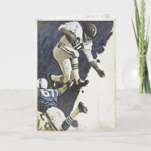 Tarjeta Greeting Card with Action Packed Football Print