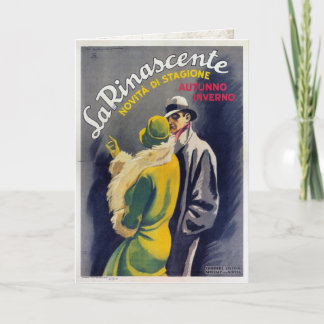 Tarjeta Greeting Card with Vintage Italian Fashion Print