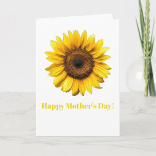 Tarjeta Greeting del Día de la Madre con Girasoles Amarill