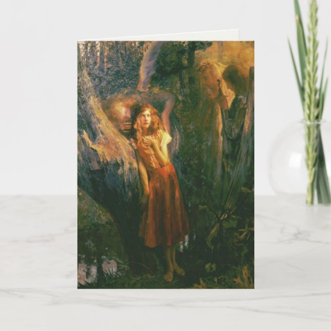 Tarjeta Greetingcard Con Pintura Gaston Bussiere (Anverso)