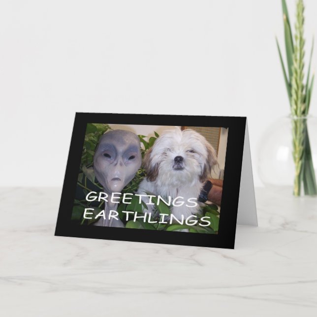 Tarjeta Greetings Earthlings (Anverso)