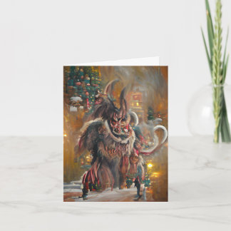 Tarjeta Greetings from Krampus, 4" x 5.6" Folded Card