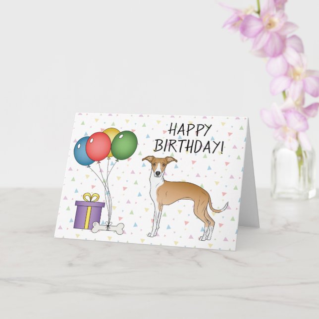 Tarjeta Greyhound De Amanecer Y Blanco Italiano - Feliz Cu (Orquídea)