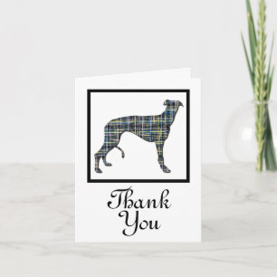 Tarjeta Greyhound Dog Silhouette White Gracias Por Saludar