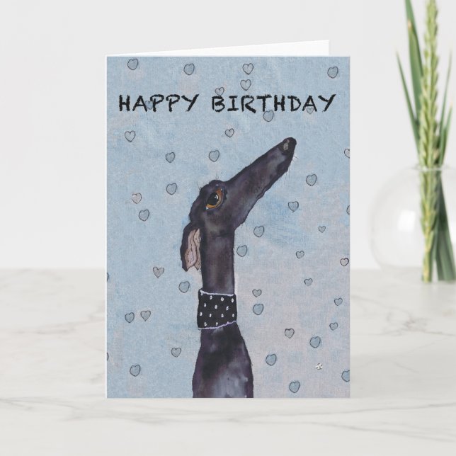 Tarjeta GREYHOUND feliz cumpleaños (Anverso)