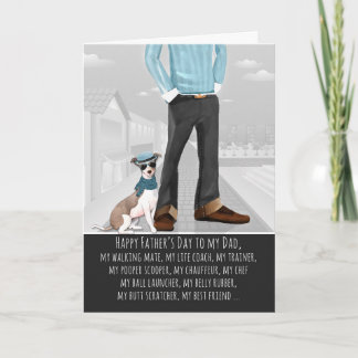 Tarjeta Greyhound italiano del Día del Padre Perro