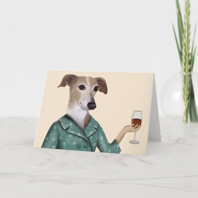 Tarjeta Greyhound Wine Snob (Anverso)