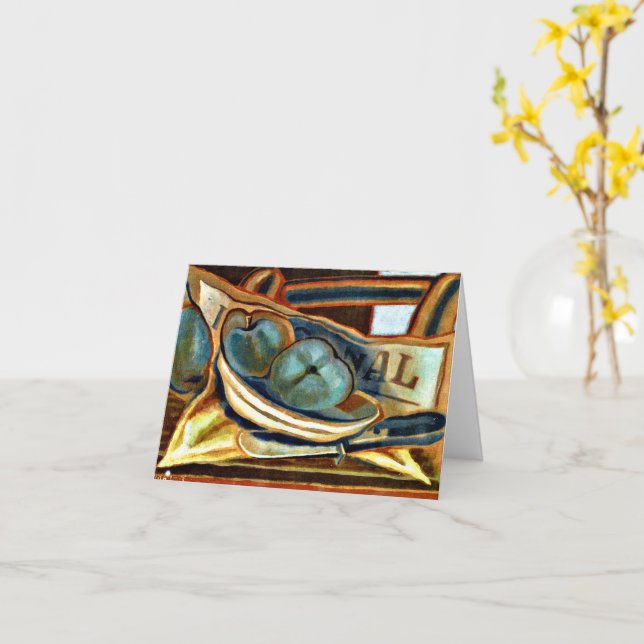 Tarjeta Gri - Manzanas, arte de la vida muerta de Juan Gri (flor amarilla)
