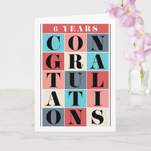 Tarjeta Grid de felicitaciones al 6º Aniversario d