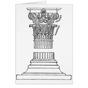 Tarjeta griega de saludo/nota por columna