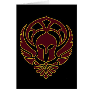 Tarjeta griega del guerrero