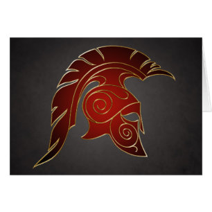 Tarjeta griega espartano del guerrero