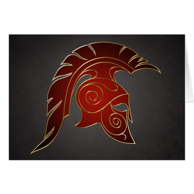 Tarjeta griega espartano del guerrero (Anverso (Horizontal))