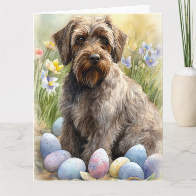 Tarjeta Griffon Easter Eggs Festividad por Huevos de Pascu (Anverso)