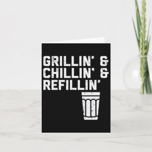 Tarjeta Grillin Chillin Refillin Funny Bbq Bebe Grill