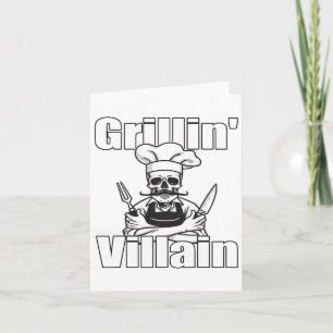 Tarjeta Grilln Como Un Villain Bbq Grillin Y Chillin Gri