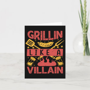 Tarjeta Grilln Like A Villain - Funny Barbecue Bbq