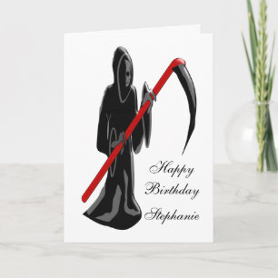 Tarjeta Grim Reaper Acaba De Añadir Nombre Cumpleaños