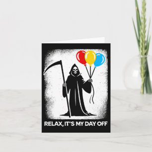 Tarjeta Grim Reaper Day Off Funny Halloween Grim Rea
