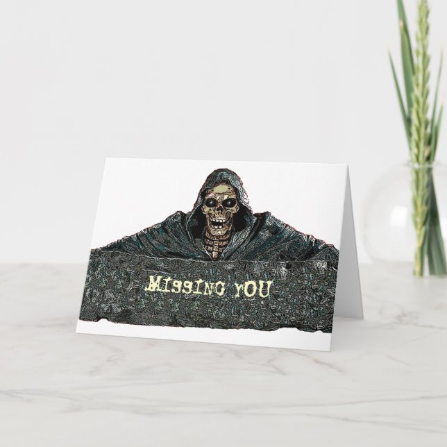 Tarjeta Grim Reaper despliega el pergamino de la muerte de (Anverso)