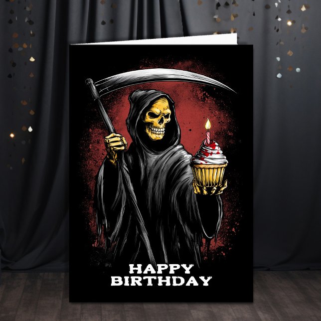 Tarjeta Grim Reaper with Scythe Birthday (Subido por el creador)