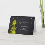 Tarjeta Grinch Chalkboard Baby Shower<br><div class="desc">Felicito a los padres por estar con esta cédula festiva del Dr. Seuss. Personalice agregando nombres y texto.</div>