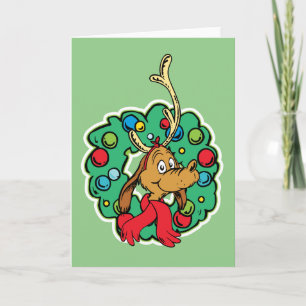 Tarjeta Grinch Corona de Navidad de Max