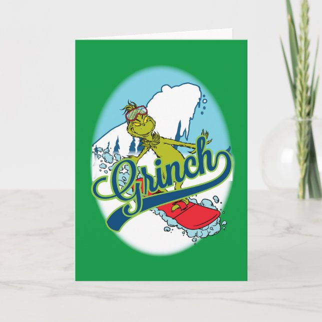 Tarjeta Grinch en Snowboarding (Anverso)