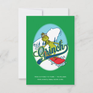 Tarjeta Grinch en snowboarding